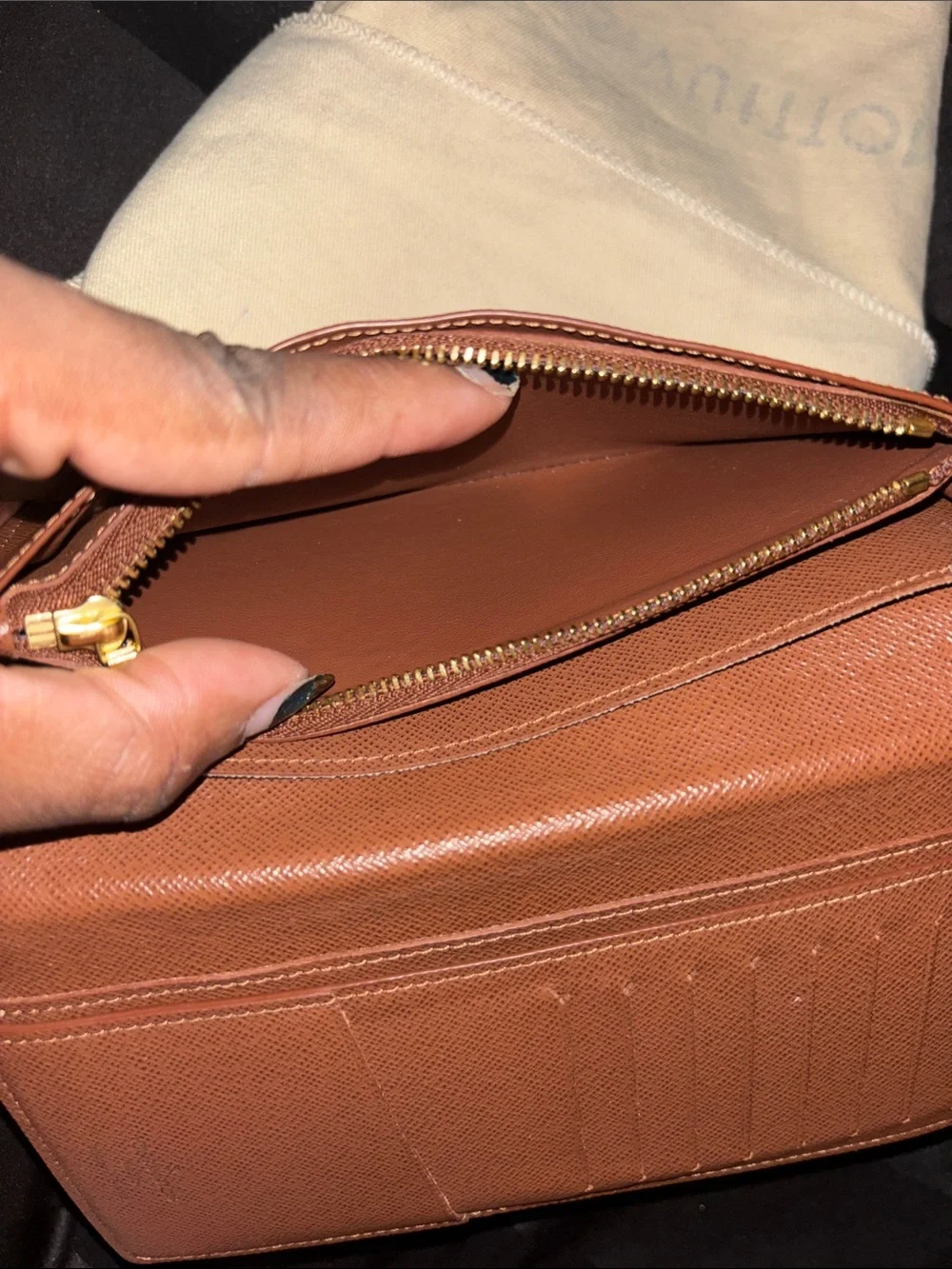 Louis Vuitton Monogram Zip Long Brazza Wallet in Dark Brown and Tan